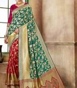 Green Woven Banarasi Saree With Blouse