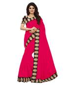 peach plain Chanderi Cotton Kalamkari  saree with blouse