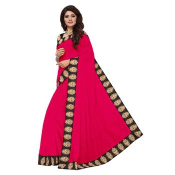 peach plain Chanderi Cotton Kalamkari  saree with blouse 2