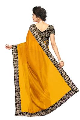 orange plain Chanderi Cotton Kalamkari  saree with blouse 4