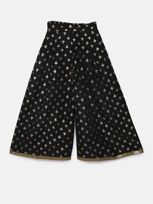 Black printed polyester kids-tops 3