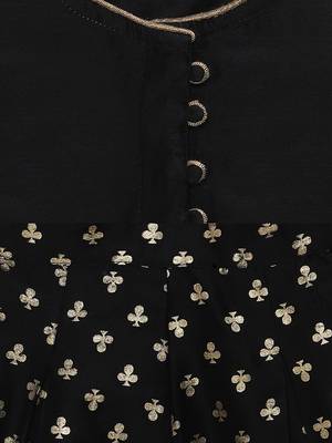 Black printed polyester kids-tops 4