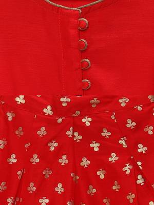 Red printed polyester kids-tops 4
