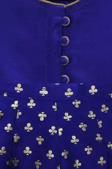 Blue printed polyester kids-tops