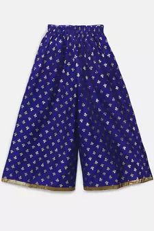 Blue printed polyester kids-tops
