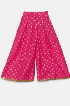 Pink printed polyester kids-tops