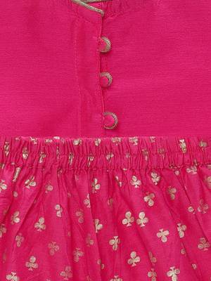 Pink printed polyester kids-tops 4