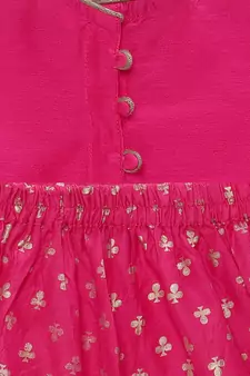 Pink printed polyester kids-tops