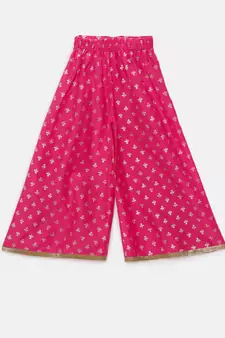Pink printed polyester kids-tops
