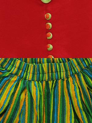 Red printed cotton kids-tops 4