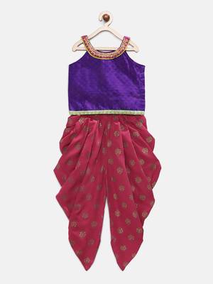 Blue printed jaquard kids-tops 1
