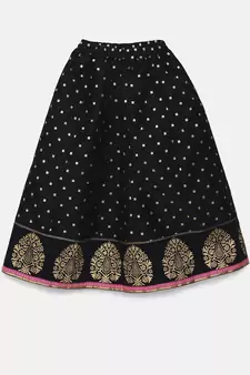 Black printed jaquard kids-tops