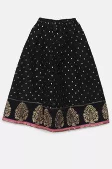 Black printed jaquard kids-tops