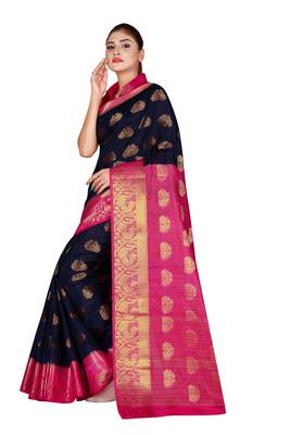 Multicolor woven art silk saree with blouse 2