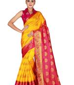 Multicolor woven art silk saree with blouse