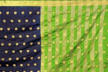 Multicolor woven art silk saree with blouse 5