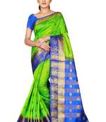 Multicolor woven art silk saree with blouse
