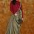 Dark Khaki Kora Silk Saree With Woven Design