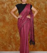 Magenta Kora Silk Saree With Woven Design
