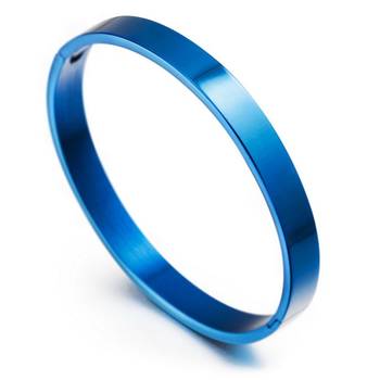 Stylish German Luxury Blue Rhodium Solid 316l Surgical Stainless Steel Openable Bangle Bracelet Kada Boys Men 1