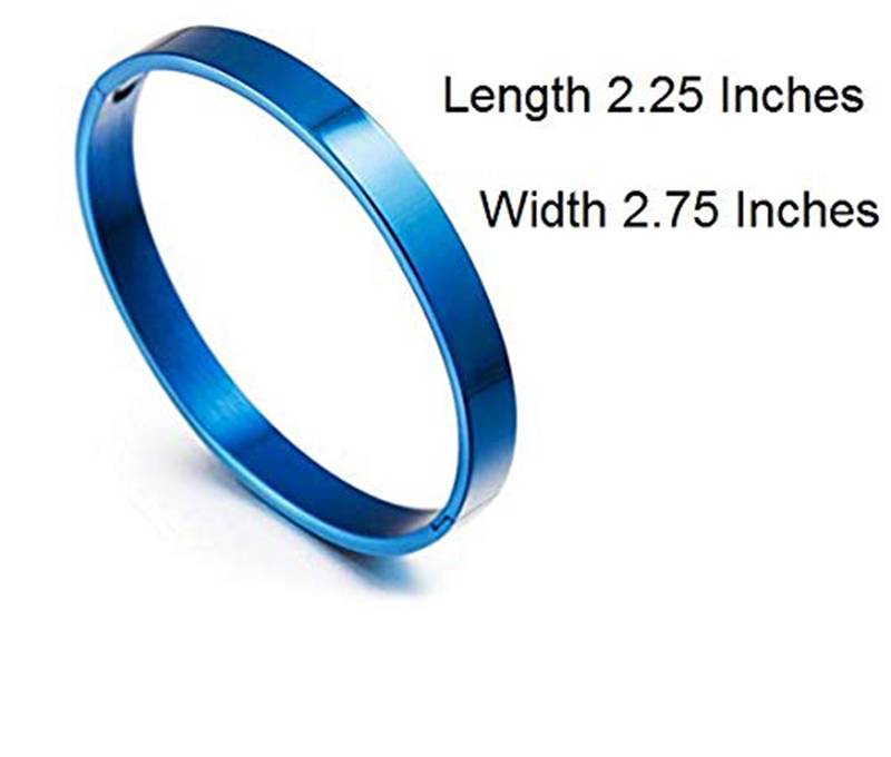 Stylish German Luxury Blue Rhodium Solid 316l Surgical Stainless Steel Openable Bangle Bracelet Kada Boys Men