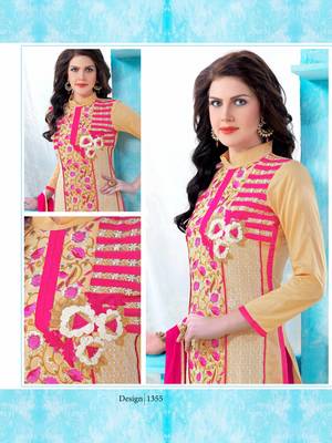 Beige Embroidered Faux Cotton Salwar 2