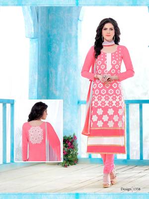 Pink Embroidered Faux Cotton Salwar 1
