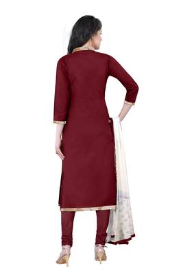 Maroon Embroidered Faux Cotton Salwar 2