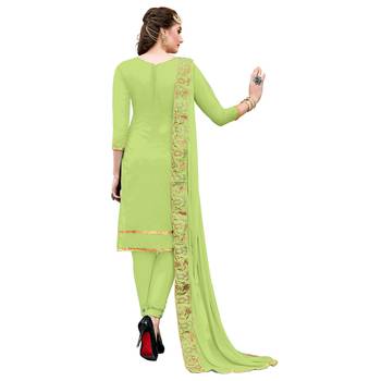 Light-Green Embroidered Faux Cotton Salwar 2