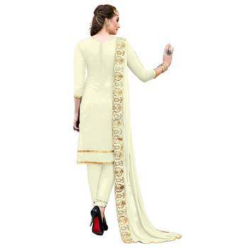 White Embroidered Faux Cotton Salwar 2