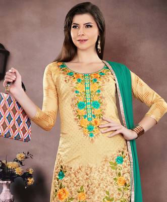 Beige Embroidered Chanderi Salwar 2