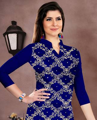 Blue Embroidered Chanderi Salwar 2