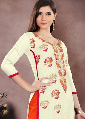 White Embroidered Chanderi Salwar 2