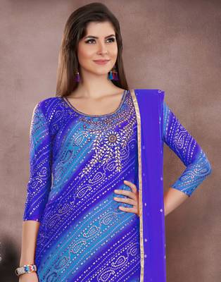 Blue Embroidered Chanderi Salwar 2