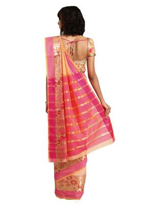 Kimisha Women's Cream Jacquard Cotton Silk Saree With Designer Pallu 2