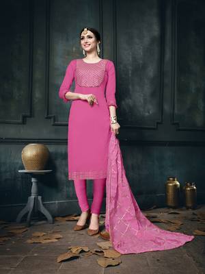 Pink Embroidered Faux Cotton Salwar 1