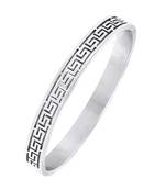 Daily Wear Italian Platinum Silver 316L Surgical Stainless Steel Openable Oval Bangle Bracelet for Men Boys