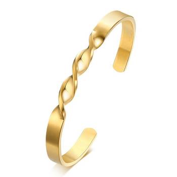 Daily Wear Slim 18K Gold Plated 316L Surgical Stainless Steel Open Free Size Cuff Kada Bangle Bracelet for Men Boys 1