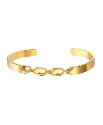 Daily Wear Slim 18K Gold Plated 316L Surgical Stainless Steel Open Free Size Cuff Kada Bangle Bracelet for Men Boys 2