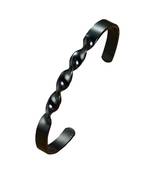 Daily Wear Slim Black 316L Surgical Stainless Steel Open Free Size Cuff Kada Bangle Bracelet for Men Boys