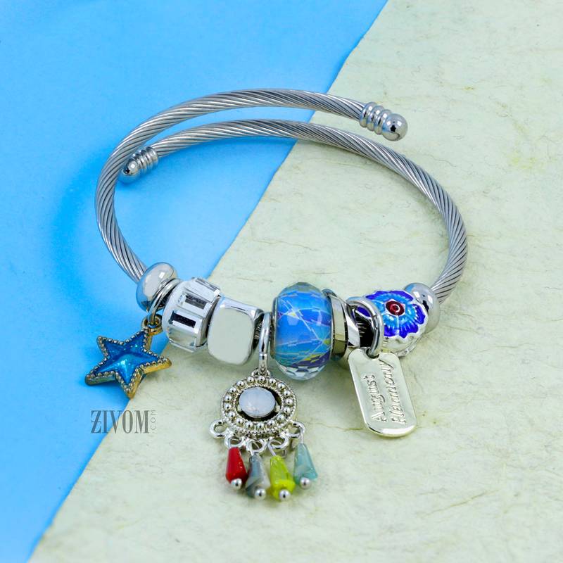Chams Pandora Dream Catcher Star Blue Adjustable Bracelet for Women Girls