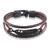 Triple Layer Black Feather Brown 100% Genuine Braided Leather Wrist Band Strand Bracelet for Men Women Boys Girls