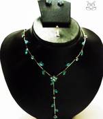 Blue flower necklace set