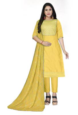 Yellow gotta patti chanderi salwar 1