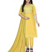 Yellow gotta patti chanderi salwar