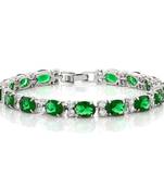 Emerald Green Studed AAA Austrian Crystal Cubic Zirconia Tennis Bracelet for Girls Women