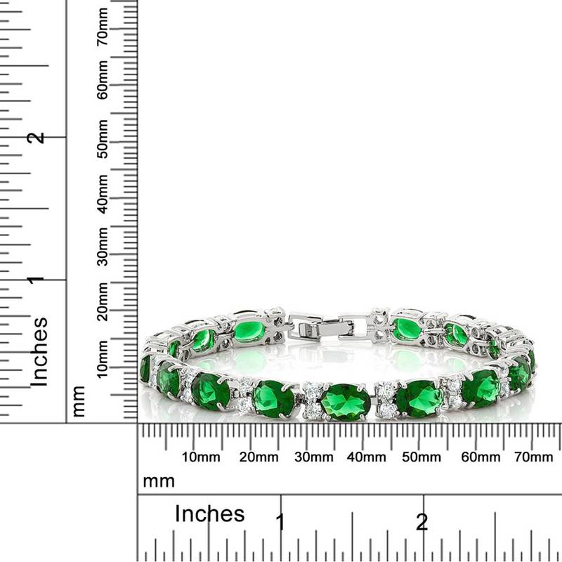 Emerald Green Studed AAA Austrian Crystal Cubic Zirconia Tennis Bracelet for Girls Women