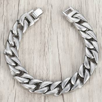 Curb Cuban Hip Hop Links Heavy Chunky Platinum Plated AAA Cubic Zirconia Bracelet for Men Boys 4