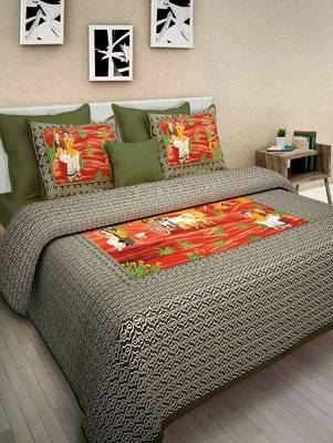 Multicolor Cotton Double Bedsheets 1