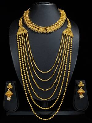 Royal Copper Golden Combo Jewelry Necklace Set 1